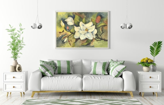 Magnolia Original Watercolor Painting