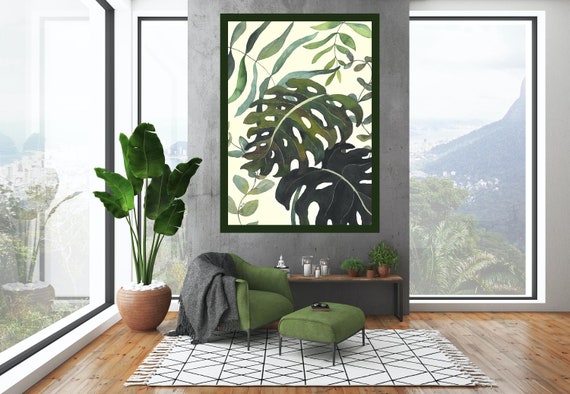 Monstera Leaves Original Watercolor Painting