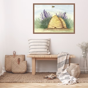 Honey Bee Skep Original Watercolor Painting