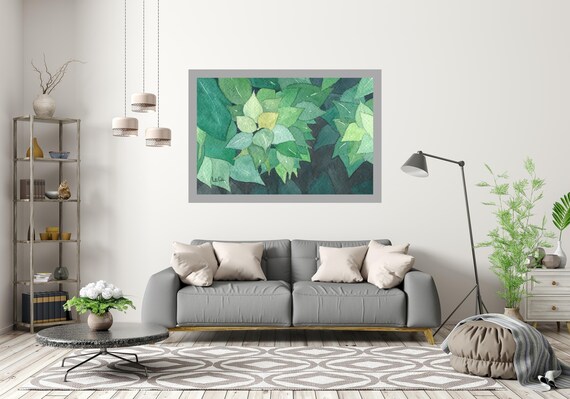 Green Leaves Watercolor Painting