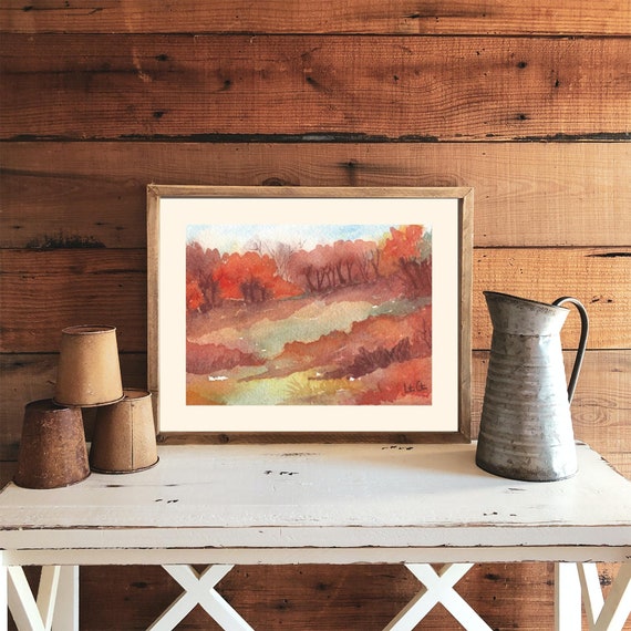 Summer Landscape Original Watercolor Painting
