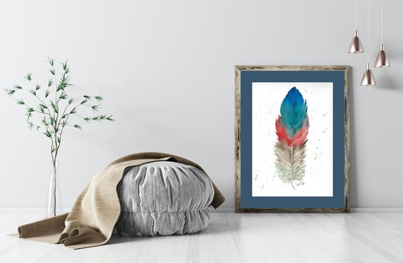 Feather Original Watercolor Painting