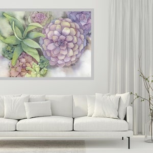 Pittura ad acquerello di un giardino succulento