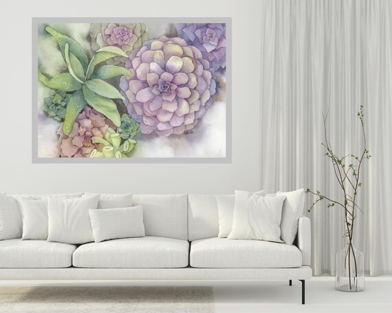 Succulent Garden Watercolor Painting