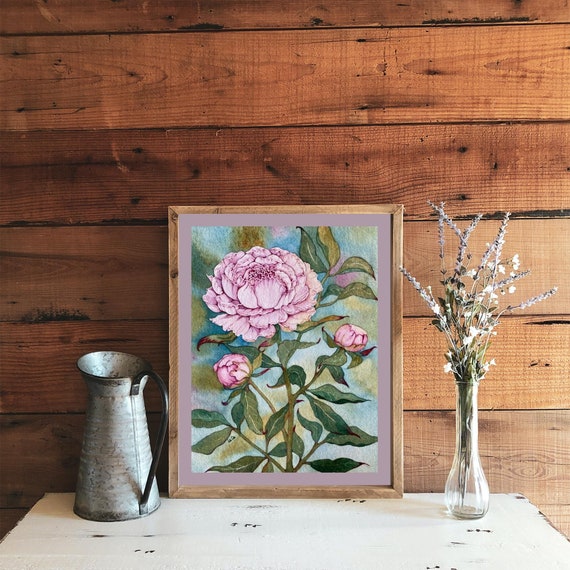 Peony Watercolor Painting