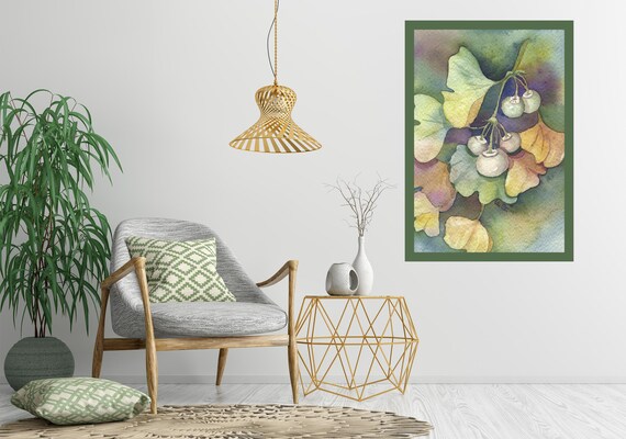 Ginkgo Leaves Original Watercolor Painting