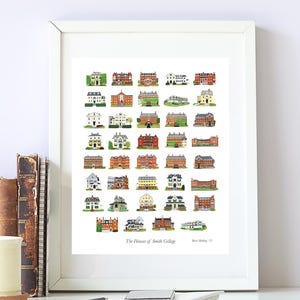 Smith College House Series Collage Print 11&quot;x14&quot;