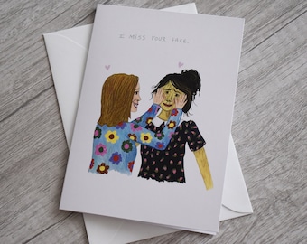 I Miss Your Face BFF Greeting Card