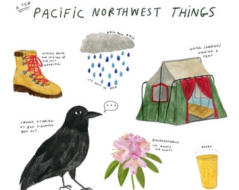 Pacific Northwest Things Art Print