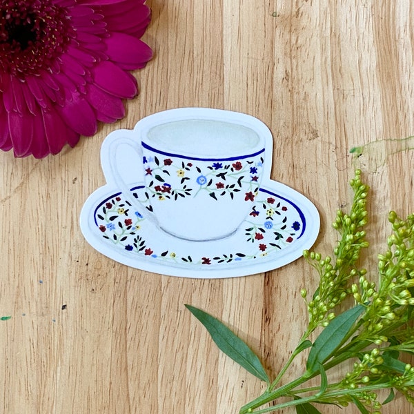 Floral Teacup Sticker