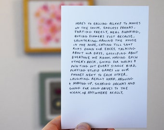 A Wall of Text Love Story Card