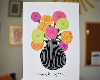 Thank You! Floral Vase Greeting Card