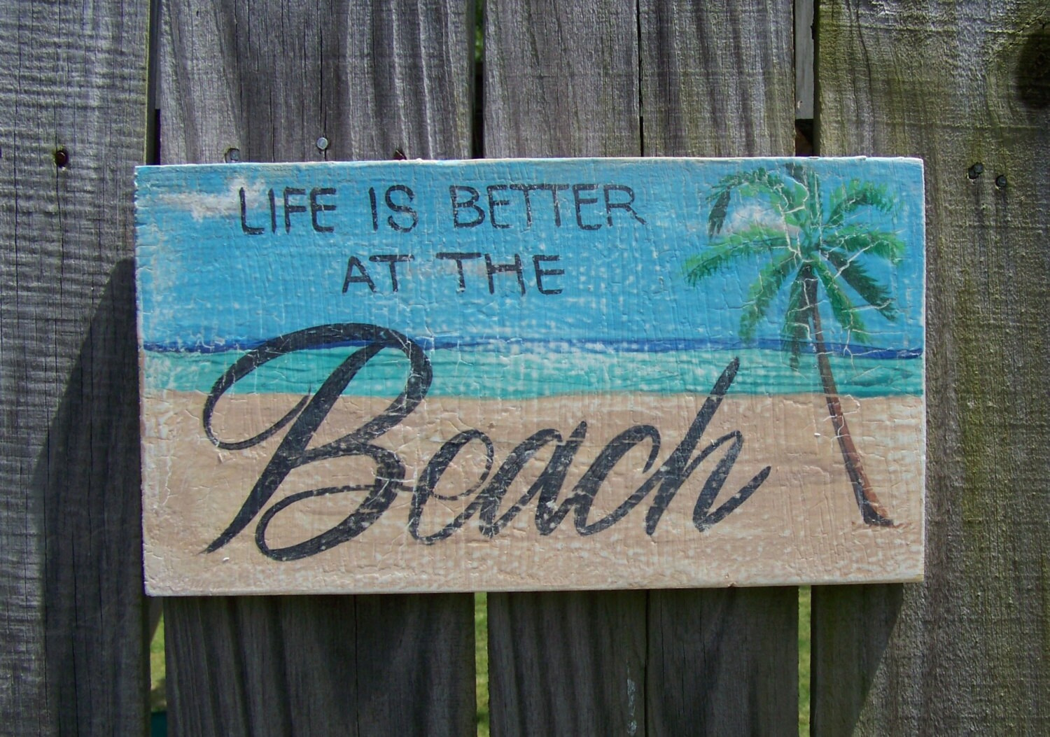 Life is better at the beach sign coastal home decor beach | Etsy