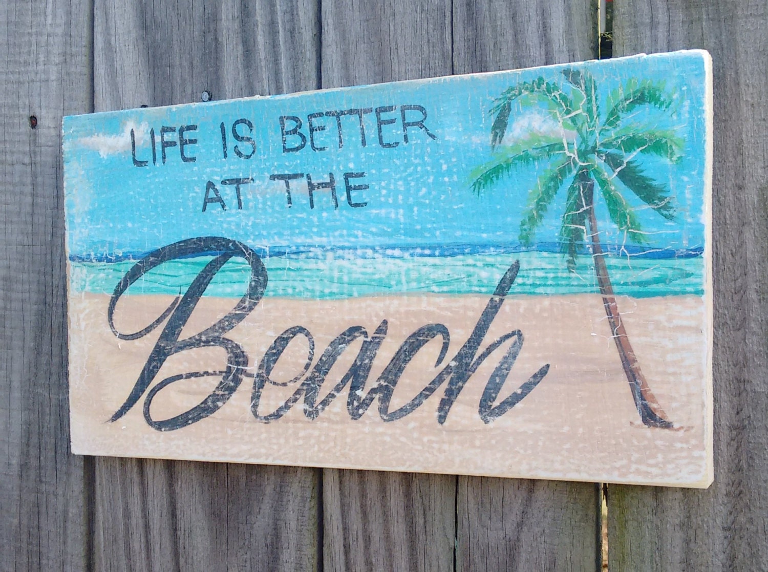 Life is better at the beach sign coastal home decor beach | Etsy