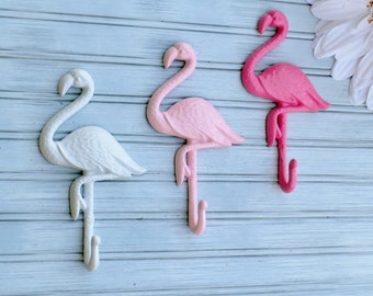 Flamingo Hook, Beach Coastal Decor, Jewelry Key Coat Hook