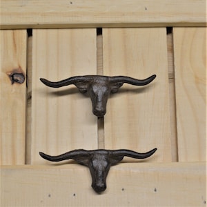 Metal Longhorn Steer Vanity Knob Bull Kitchen Drawer Bin Pull Cupboard Hardware Metal Longhorn Steer Vanity Knob Bull Kitchen Drawer Bin Pull Cupboard Hardware