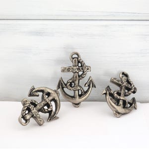 Anchor Knob, Nautical Drawer Pull, Coastal Bathroom, Beach House Cabinet Hardware