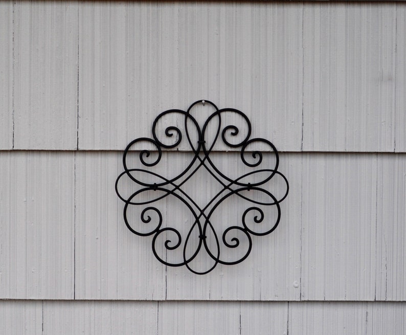 Black Metal Wall Hanging Scroll Wall Hanging Decorative Wall Etsy