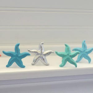 Starfish Knob, Blue Starfish Drawer Pull, Starfish Cabinet Handle, Coastal Bathroom Hardware, Beach House Decor, Over 50 colors available