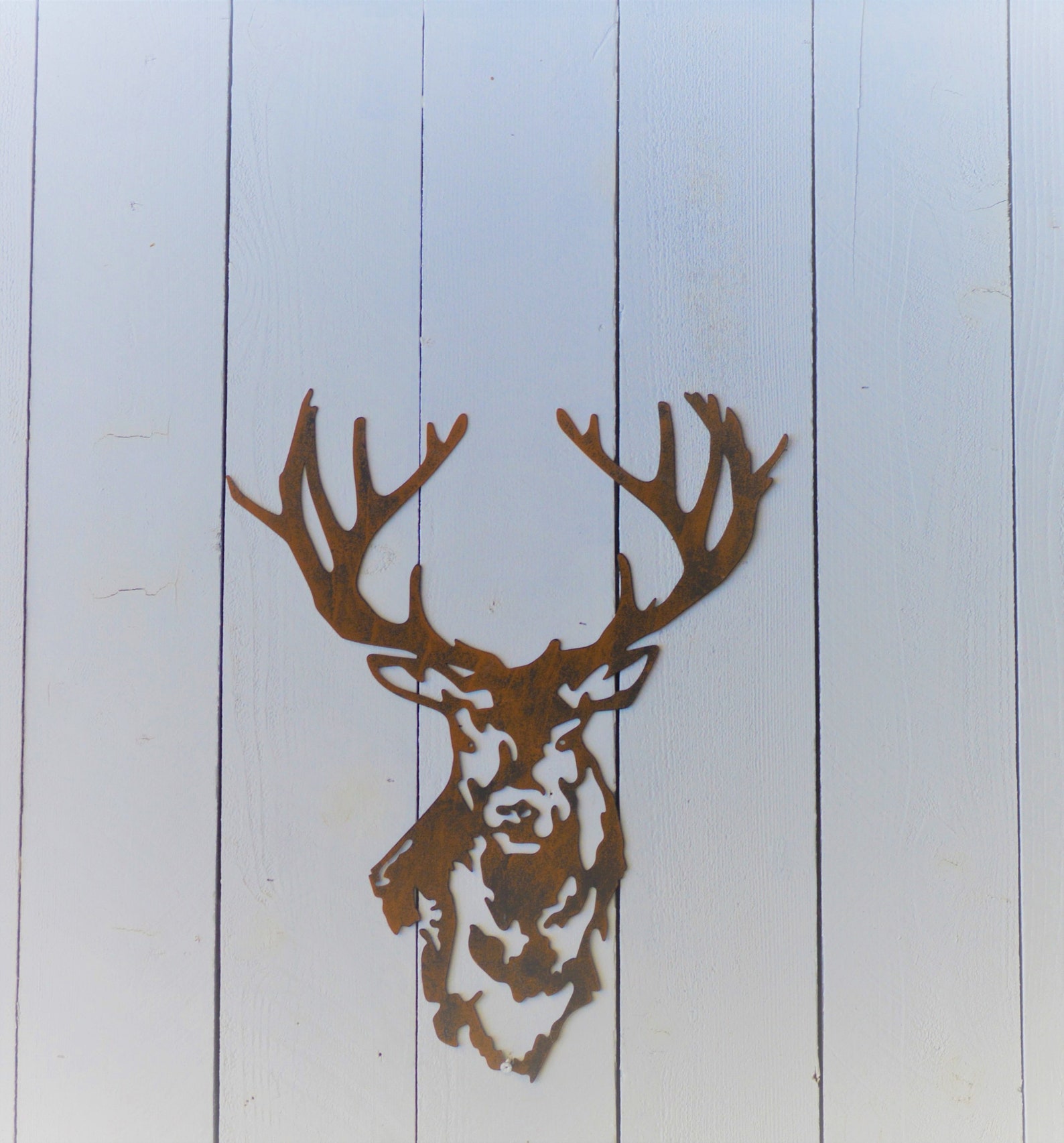 Metal Deer Head Wall Hanging Rustic Faux Taxidermy Elk with Etsy