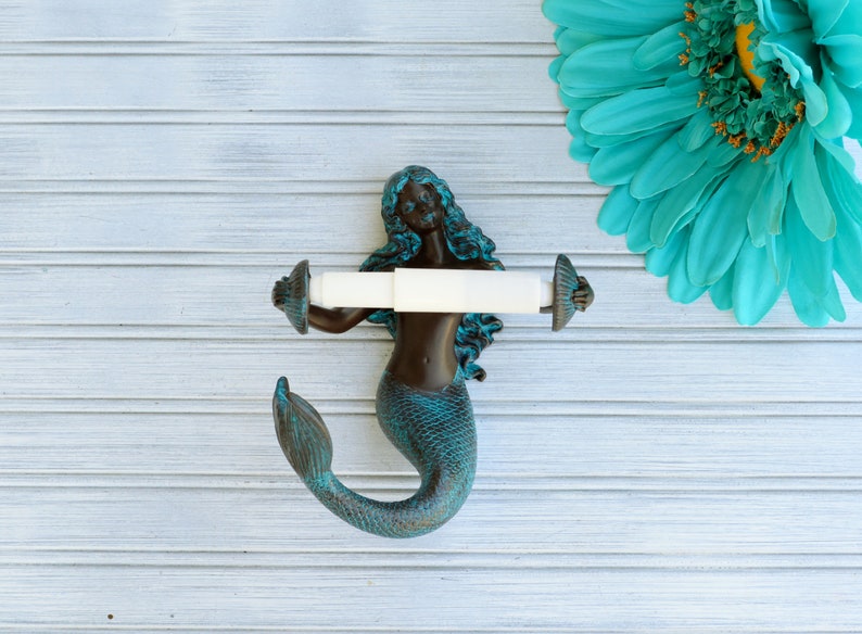 Mermaid Toilet Paper Holder. Mermaid Decor. Beach Decor. Etsy
