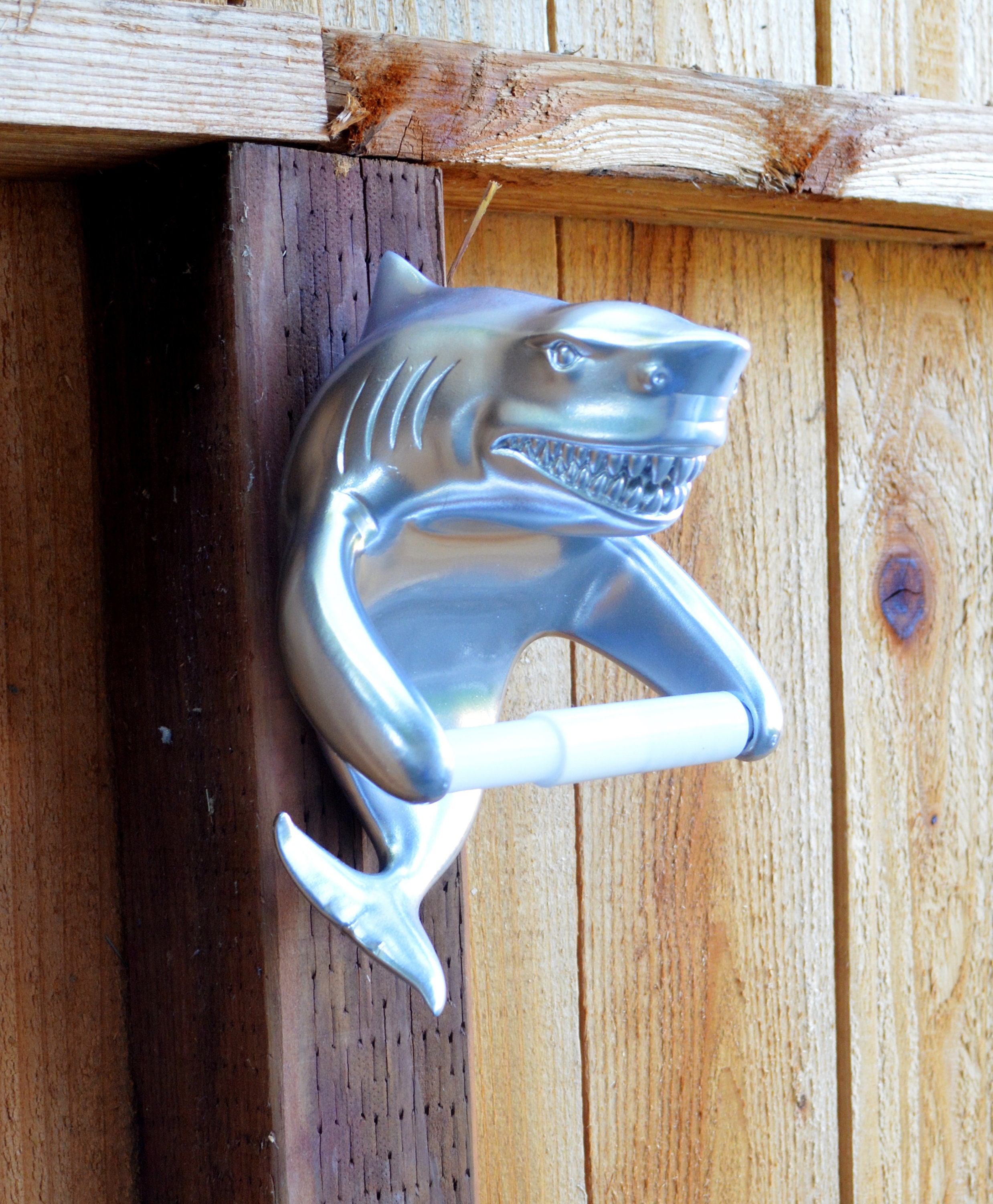 Shark Toilet Paper Holder Coastal Bathroom Beach Nautical Etsy