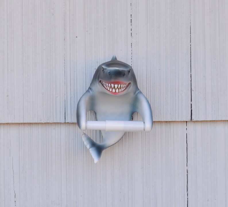 Shark Toilet Paper Holder. Beach Nautical Coastal Decor. Etsy