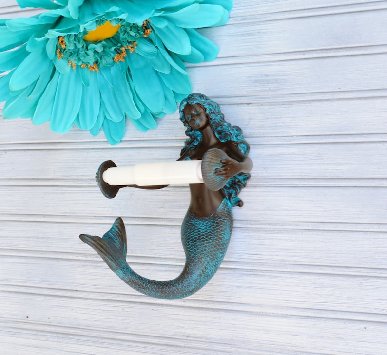 Resin Mermaid Toilet Paper Holder. Beach Coastal Nautical Etsy