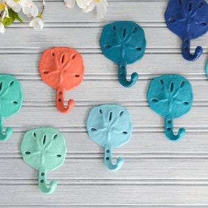 Sand Dollar Hat Hook, Coastal Bathroom Kitchen Towel Ring, Beach House Nautical Seashell Decor, Vacation Home Cottage Wall Art