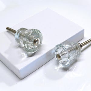 Flare glass knob, Tulip drawer pull, Cabinet hardware