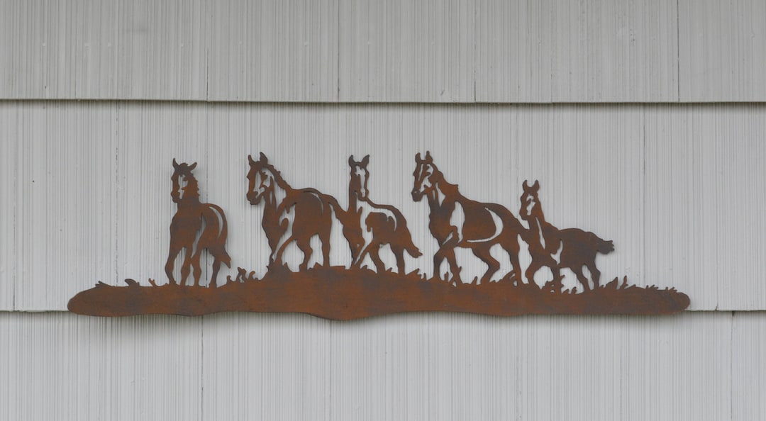 Rustic Metal Running Horses Wall Hanging, Farmhouse Western Barn Ranch