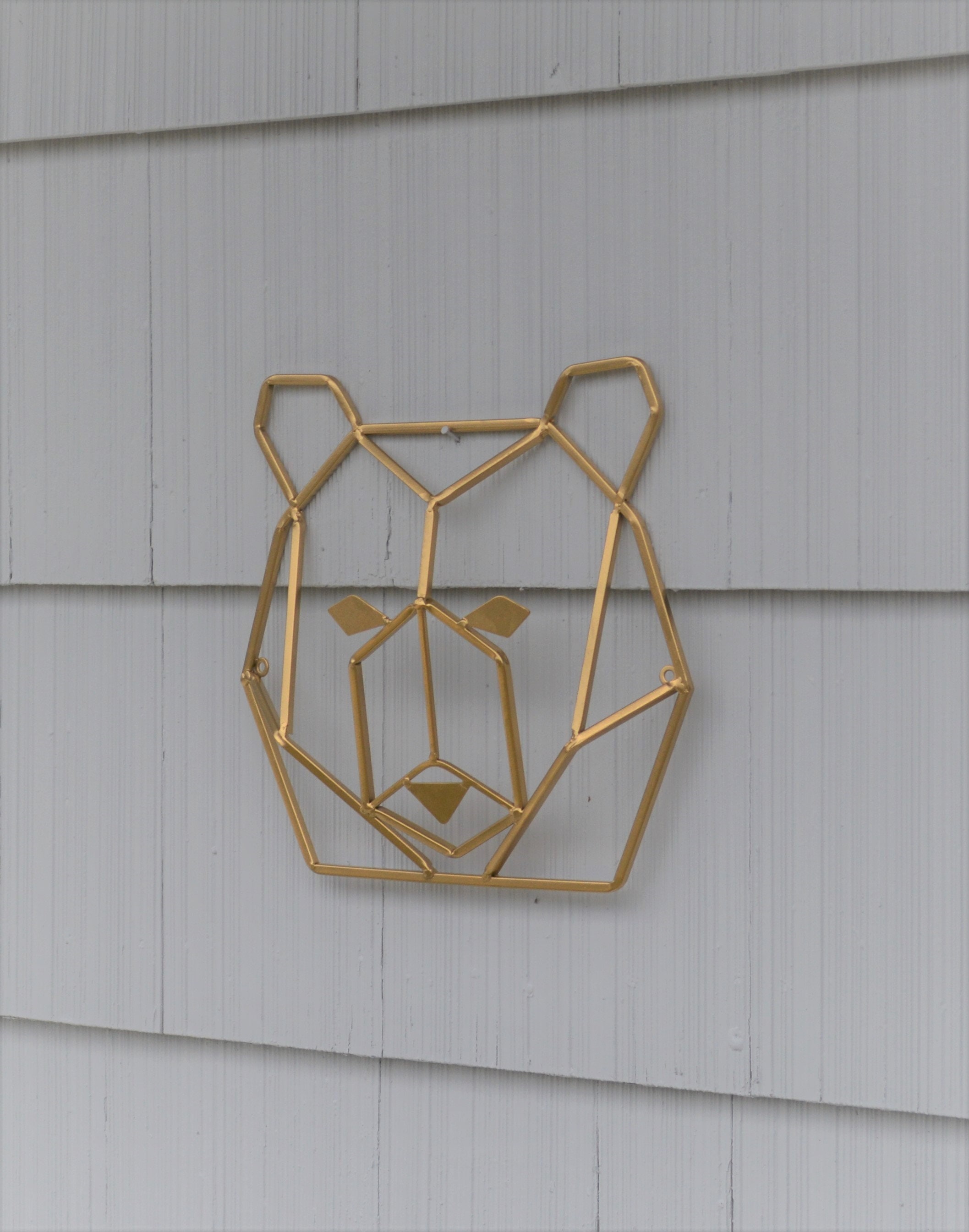 Metal Bear Geometri Bear Head Wall Decor Cabin Nursery Etsy