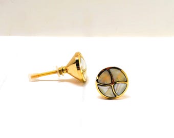 Infinity Mother of Pearl Knob, Endless Brass Capiz Shell Drawer Pull, Cabinet Hardware