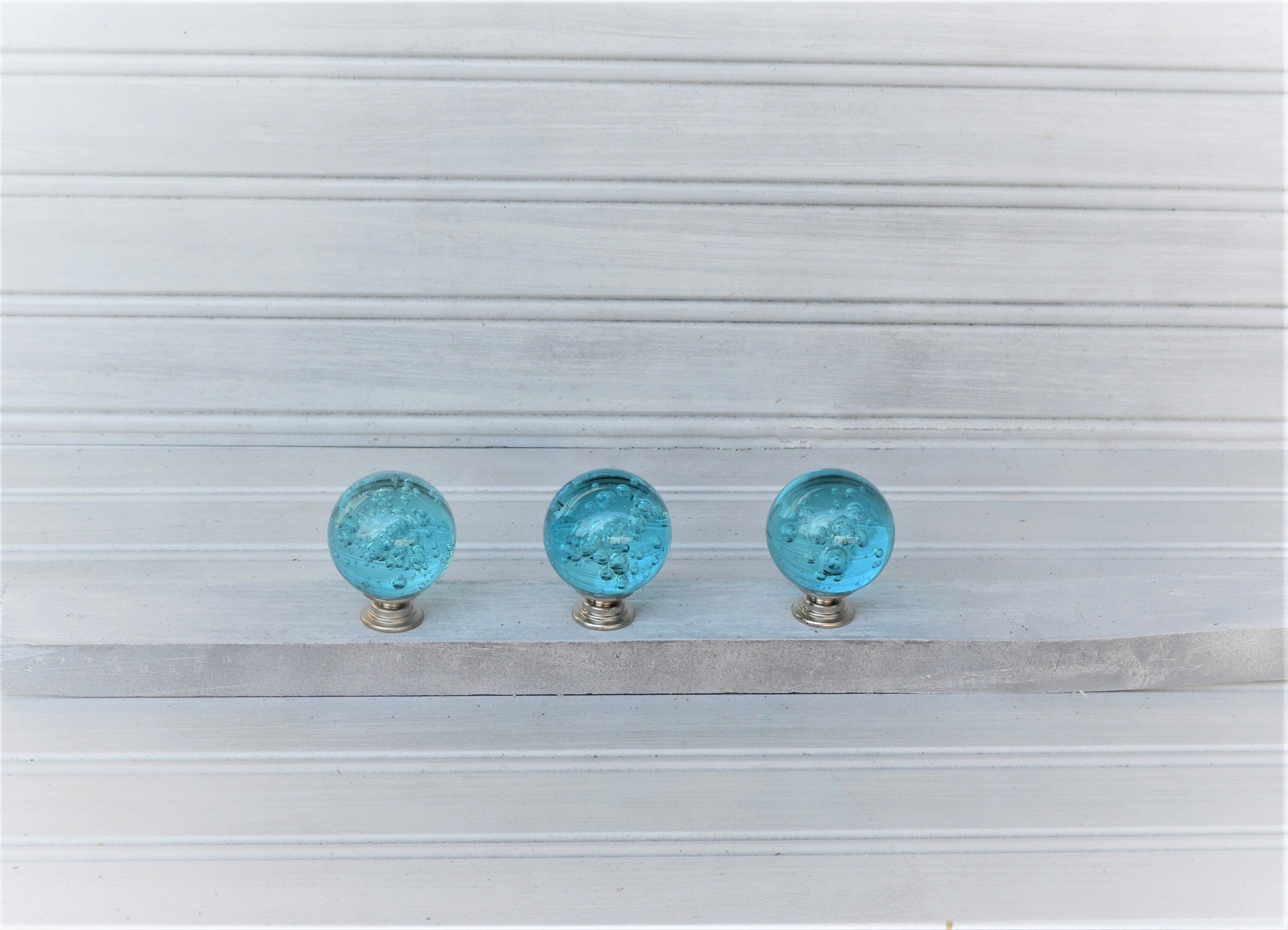 Una perilla de gabinete de vidrio azul tirón de cajón de | Etsy