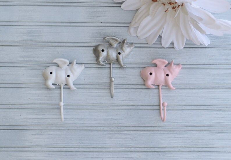 One Flying Pig Hook Flying Pig Pig Decor Farmhouse Decor Etsy