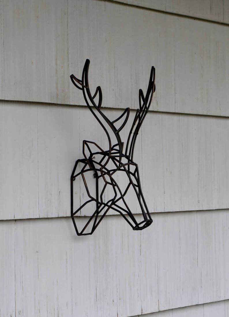 Metal Geometric Deer Head Wall Hanging. Faux Taxidermy Deer Etsy