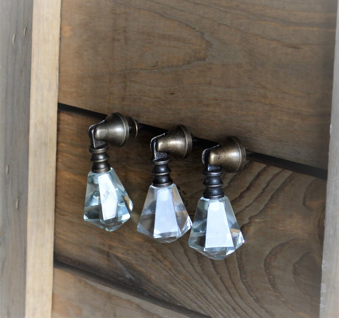 One Glass Teardrop Knob Drawer Pull Furniture Desk Etsy