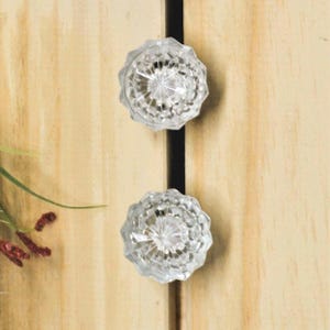 Daisy Glass Knob, Flower Drawer Pull, Floral door handle, Furniture Hardware