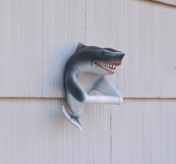Shark Toilet Paper Holder. Beach Nautical Coastal Decor. Etsy