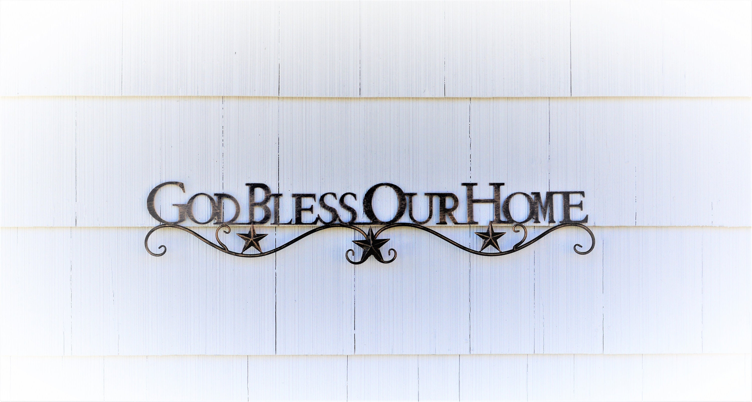 God Bless Our Home Sign Metal Home Wall Decor Decorative Etsy