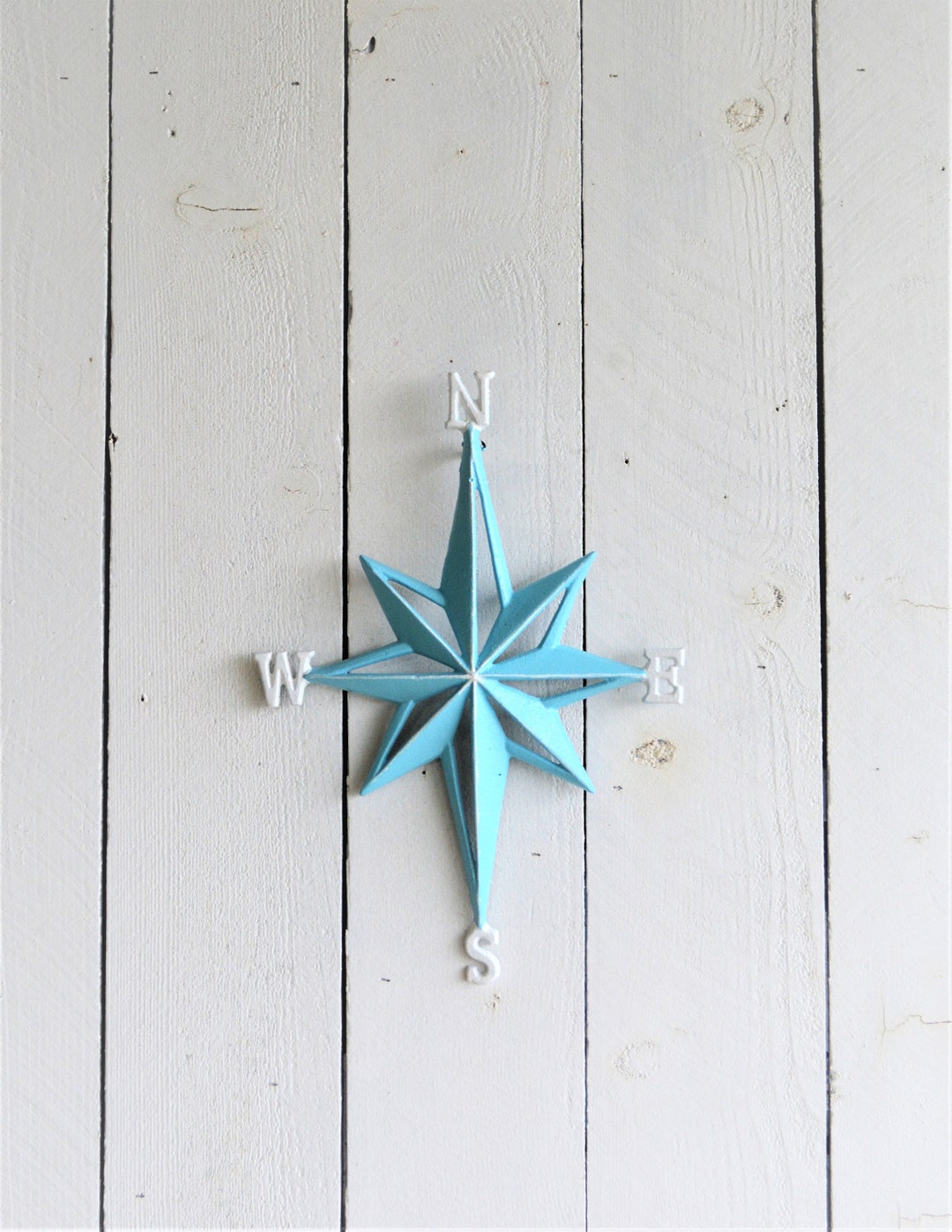 Nautical Star Wall Decor, Compass Rose Coastal Decor, Beach Star Vane
