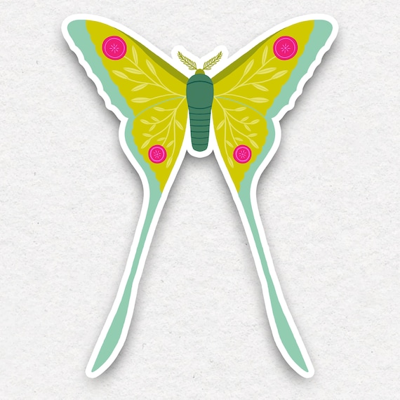 luna moth sticker