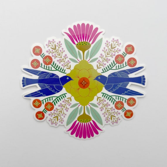 blue bird mandala sticker