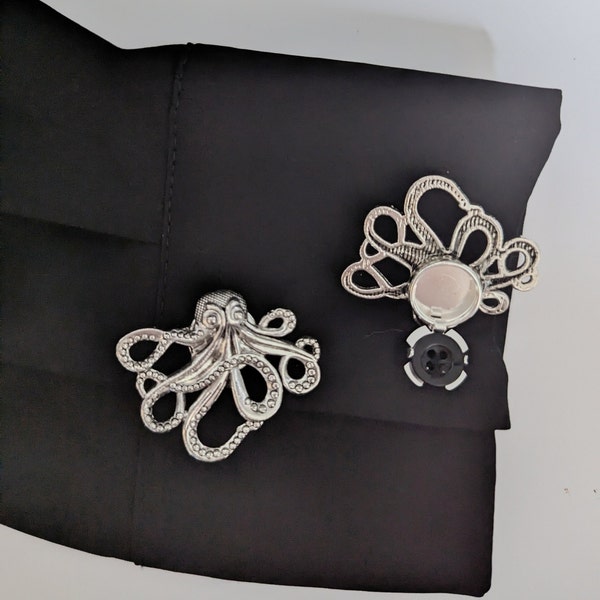 Octopus button cover cufflinks collar jewelry for shirts