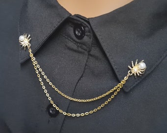 Spilla Ragno Con Ragnatela In Peltro Argento – Finitura Made In USA – Occhio Rosso Cristallo