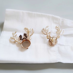 Stag deer button cover elk cufflinks reindeer shirt brooch decorative button