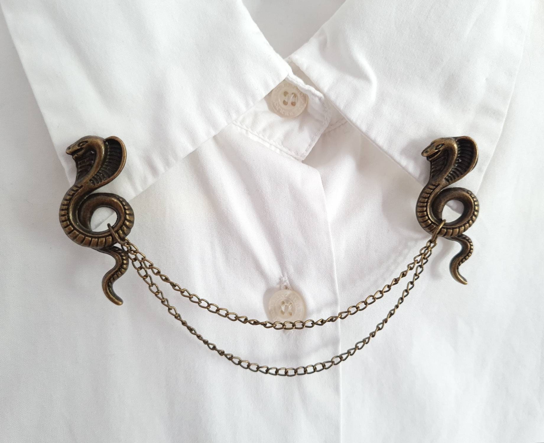 Cobra Collar Pin Chain Snake Lapel Pins Men's Gift Idea | Etsy UK