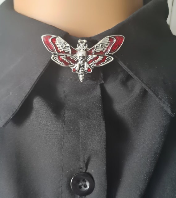 Red Skull Moth Buttons Cover Death Head Moth Cufflinks Butterfly