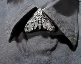 Skull moth buttons cover death head moth cufflinks butterfly brooch insect lapel pin men suit accessories Halloween shirt jewelry clips gift