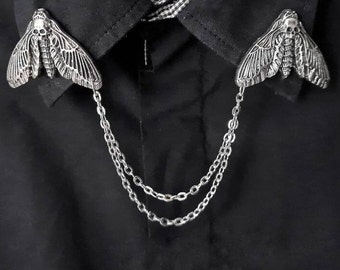 Collier anti-mites de tête de mort avec épingles à cheveux pour femmes